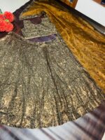 Brown Color Tapeta Satin Silk Fabric Sequence Work Lehenga