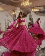 Dark Pink Color Kasturi Silk Fabric Sequence Work Lehenga