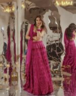 Dark Pink Color Kasturi Silk Fabric Sequence Work Lehenga