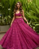 Dark Pink Color Kasturi Silk Fabric Sequence Work Lehenga