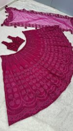 Dark Pink Color Kasturi Silk Fabric Sequence Work Lehenga