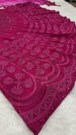 Dark Pink Color Kasturi Silk Fabric Sequence Work Lehenga