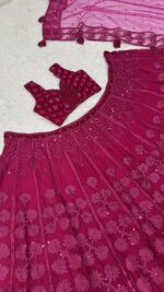 Dark Pink Color Kasturi Silk Fabric Sequence Work Lehenga