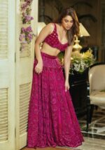 Dark Pink Color Kasturi Silk Fabric Sequence Work Lehenga