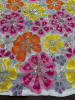 Floral Design Multi Color Faux Georgette Fabric Sequence Work Lehenga