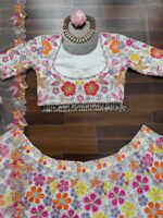 Floral Design Multi Color Faux Georgette Fabric Sequence Work Lehenga