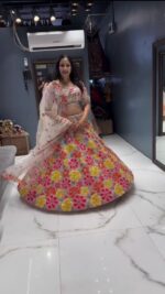 Floral Design Multi Color Faux Georgette Fabric Sequence Work Lehenga