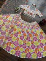 Floral Design Multi Color Faux Georgette Fabric Sequence Work Lehenga