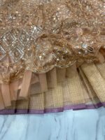 Gold Color Butterfly Net Fabric Sequence Work Lehenga
