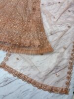 Gold Color Butterfly Net Fabric Sequence Work Lehenga