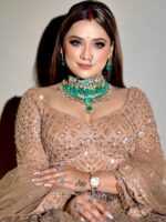 Gold Color Butterfly Net Fabric Sequence Work Lehenga