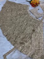 Gold Color Karishma Silk Fabric Sequence Work Lehenga