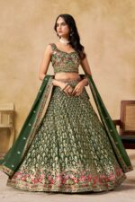 Green Color Georgette Fabric Sequence Embroidery Work Lehenga