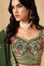 Green Color Georgette Fabric Sequence Embroidery Work Lehenga