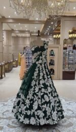 Green Color Kasturi Silk Georgette Fabric Sequence Work Lehenga