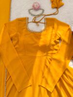 Haldi Special Yellow Color Faux Georgette Fabric Hand Work Anarkali Suit