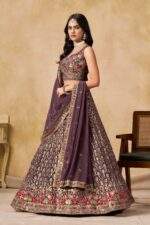 Light Purple Color Georgette Fabric Sequence Embroidery Work Lehenga