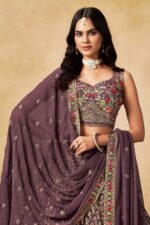 Light Purple Color Georgette Fabric Sequence Embroidery Work Lehenga