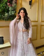 Light Purple Color Soft Butterfly Net Fabric Resham Work Lehenga