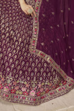 Maroon Color Georgette Fabric Sequence Embroidery Work Lehenga