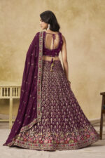 Maroon Color Georgette Fabric Sequence Embroidery Work Lehenga