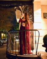 Maroon Color Georgette Fabric With Sequence Work Saree