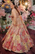 Multi Color Faux Georgette Fabric Sequence Work Lehenga