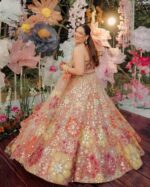 Multi Color Faux Georgette Fabric Sequence Work Lehenga