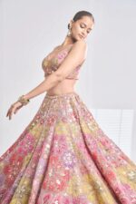 Multi Color Faux Georgette Fabric Sequence Work Lehenga