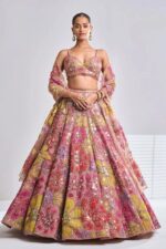 Multi Color Faux Georgette Fabric Sequence Work Lehenga