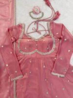 Peach Color Fendi Silk Fabric Sequence Work Anarkali Suit