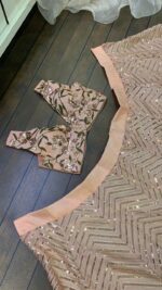 Peach Color Kasturi Silk Fabric Sequence Work Lehenga