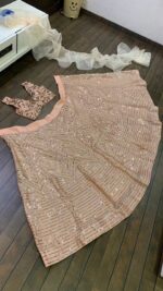 Peach Color Kasturi Silk Fabric Sequence Work Lehenga