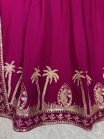 Pink Color Faux Georgette Fabric Sequence Work Gown