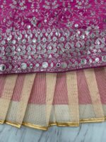Pink Color Faux Georgette Fabric Sequence Work Lehenga