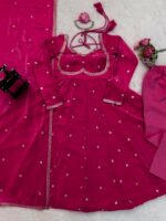 Pink Color Fendi Silk Fabric Sequence Work Anarkali Suit