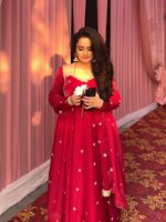 Pink Color Fendi Silk Fabric Sequence Work Anarkali Suit