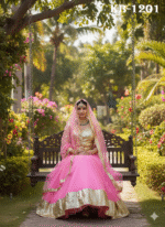 Pink Color Heavy Butterfly Net Fabric Sequence Work Lehenga