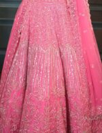 Pink Color Net Fabric Sequence Work Lehenga