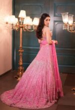 Pink Color Net Fabric Sequence Work Lehenga