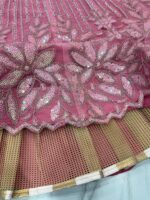 Pink Color Net Fabric Sequence Work Lehenga