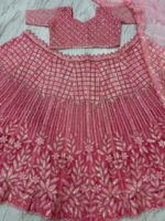Pink Color Net Fabric Sequence Work Lehenga