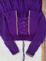 Purple Color Faux Georgette Fabric Ruffle Style Anarkali Suit