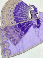 Purple Color Slub Silk Fabric Sequence Work Lehenga