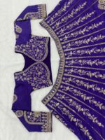Purple Color Slub Silk Fabric Sequence Work Lehenga