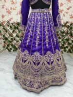 Purple Color Slub Silk Fabric Sequence Work Lehenga