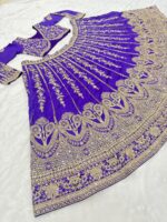 Purple Color Slub Silk Fabric Sequence Work Lehenga