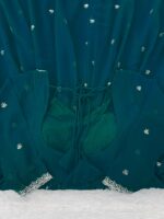 Rama Blue Color Faux Georgette Fabric Thread With Sequence Work Anarkali Suit