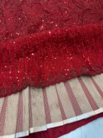 Red Color Faux Georgette Fabric Sequence Work Lehenga