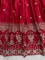 Red Color Japan Satin Fabric Sequence Work Lehenga